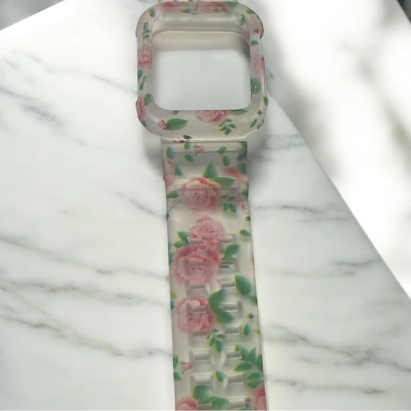 Rose Print TPU Band + Case Compatible w/apple watch 38mm/40mm - Picture 2 of 2